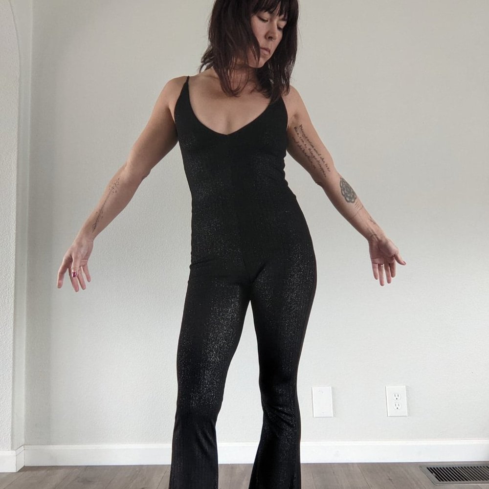Warrior Within Designs Black Shimmer Onesie. Size S
